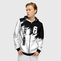 Толстовка 3D на молнии мужская RAINBOW SIX SIEGE, цвет: 3D-черный — фото 2