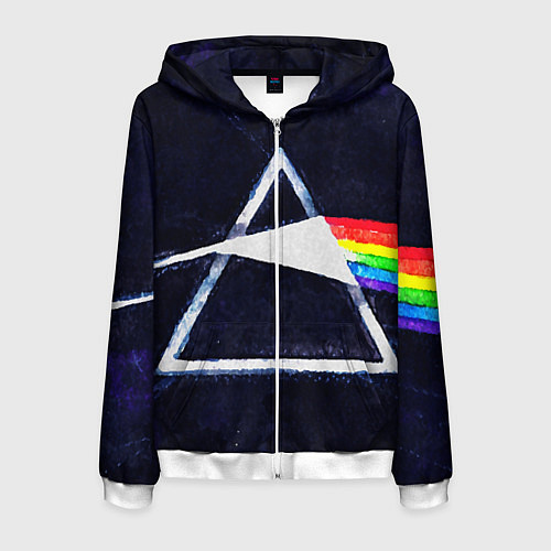 Мужская толстовка на молнии PINK FLOYD / 3D-Белый – фото 1
