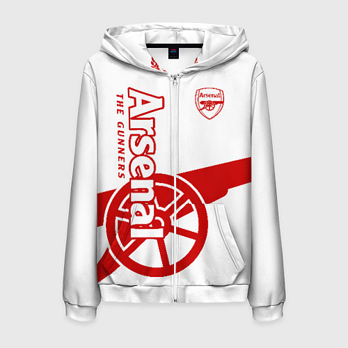 Мужская толстовка на молнии Arsenal / 3D-Белый – фото 1