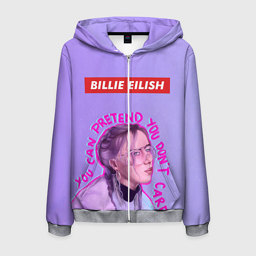 Мужская толстовка на молнии Billie Eilish / 3D-Меланж – фото 1