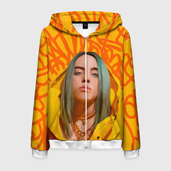 Толстовка 3D на молнии мужская Billie Eilish, цвет: 3D-белый