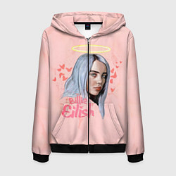 Толстовка 3D на молнии мужская Billie Eilish, цвет: 3D-черный