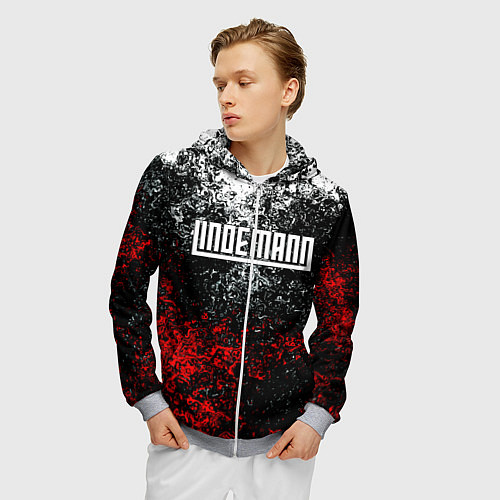 Мужская толстовка на молнии LINDEMANN: Colour Splash / 3D-Меланж – фото 3