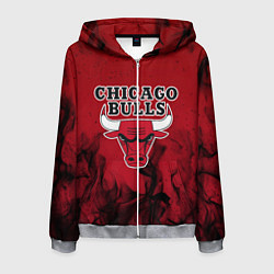 Толстовка 3D на молнии мужская CHICAGO BULLS, цвет: 3D-меланж