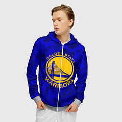 Толстовка 3D на молнии мужская GOLDEN STATE WARRIORS, цвет: 3D-меланж — фото 2