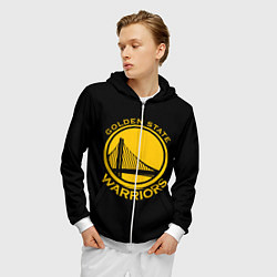 Толстовка 3D на молнии мужская GOLDEN STATE WARRIORS, цвет: 3D-белый — фото 2
