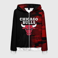 Толстовка 3D на молнии мужская CHICAGO BULLS, цвет: 3D-белый