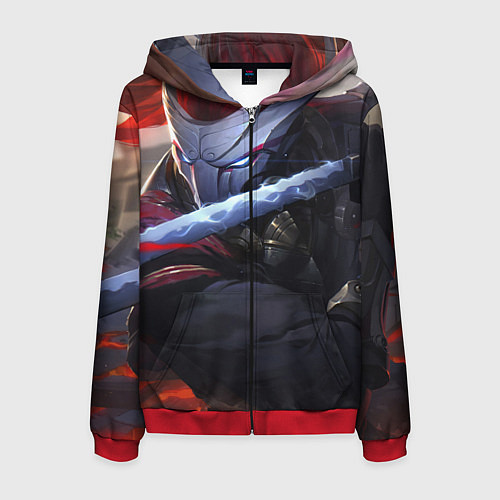 Мужская толстовка на молнии Кровавая Луна Ясуо / 3D-Красный – фото 1