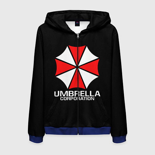 Мужская толстовка на молнии UMBRELLA CORP / 3D-Синий – фото 1