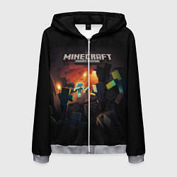 Толстовка 3D на молнии мужская MINECRAFT, цвет: 3D-меланж