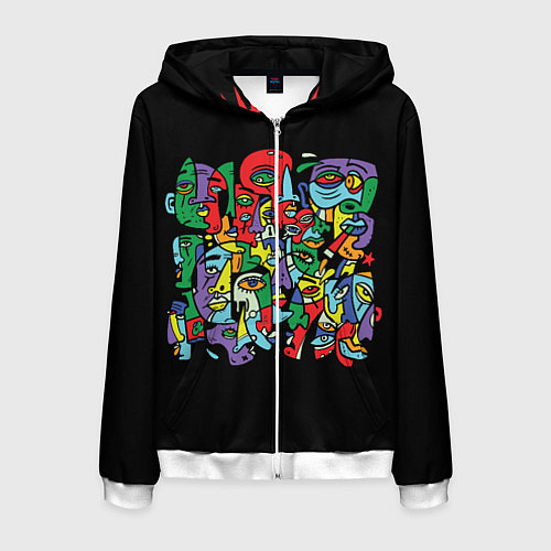 Мужская толстовка на молнии MNOGOLICE / 3D-Белый – фото 1