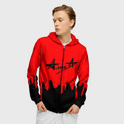 Толстовка 3D на молнии мужская АлисА, цвет: 3D-черный — фото 2