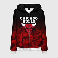 Толстовка 3D на молнии мужская CHICAGO BULLS, цвет: 3D-белый