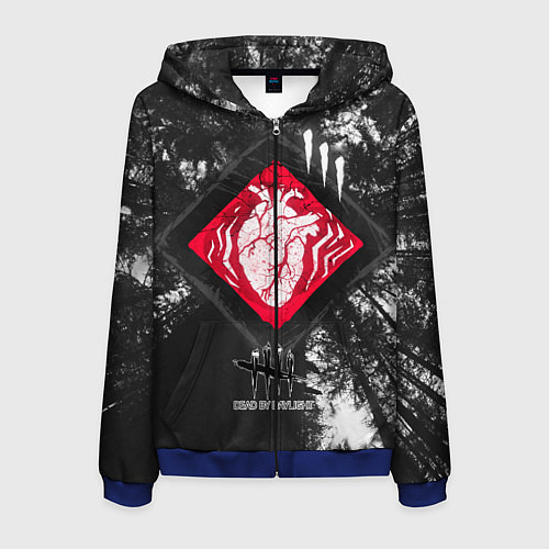 Мужская толстовка на молнии DBD - beating heart / 3D-Синий – фото 1