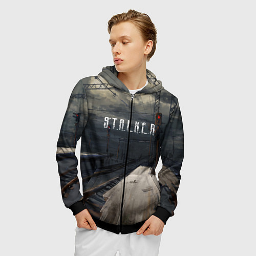 Мужская толстовка на молнии НОВЫЙ СТАЛКЕР / 3D-Черный – фото 3