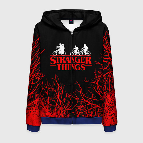 Мужская толстовка на молнии STRANGER THINGS / 3D-Синий – фото 1