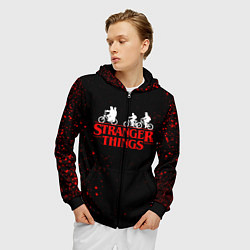 Толстовка 3D на молнии мужская STRANGER THINGS, цвет: 3D-черный — фото 2