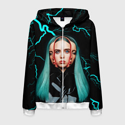 Толстовка 3D на молнии мужская BILLIE EILISH, цвет: 3D-белый