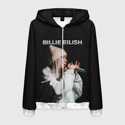 Мужская толстовка на молнии BILLIE EILISH / 3D-Белый – фото 1