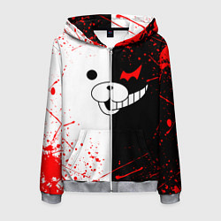 Толстовка 3D на молнии мужская MONOKUMA, цвет: 3D-меланж