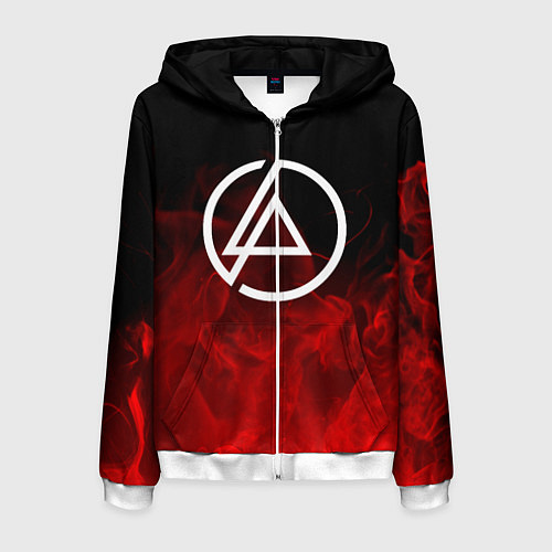 Мужская толстовка на молнии LINKIN PARK / 3D-Белый – фото 1