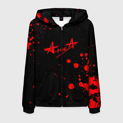 Толстовка 3D на молнии мужская АлисА, цвет: 3D-черный
