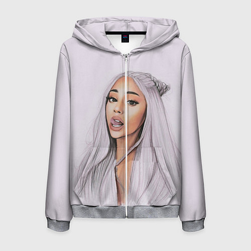 Мужская толстовка на молнии Ariana Grande Ариана Гранде / 3D-Меланж – фото 1