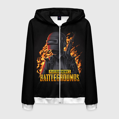Мужская толстовка на молнии PUBG / 3D-Белый – фото 1