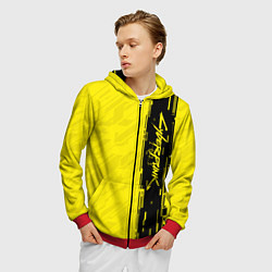 Толстовка 3D на молнии мужская CYBERPUNK 2077, цвет: 3D-красный — фото 2