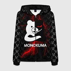 Толстовка 3D на молнии мужская MONOKUMA, цвет: 3D-черный