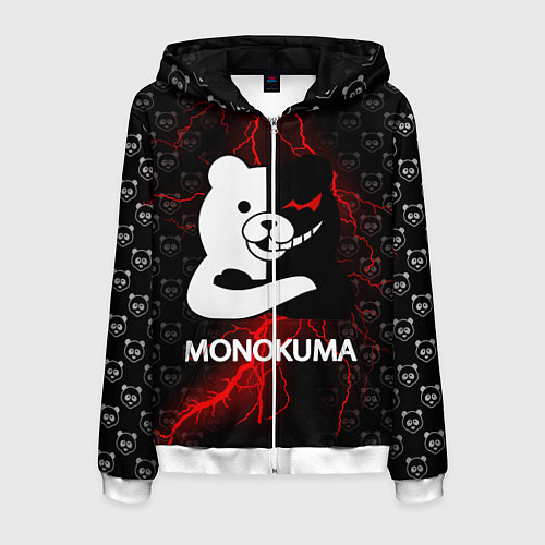 Мужская толстовка на молнии MONOKUMA / 3D-Белый – фото 1