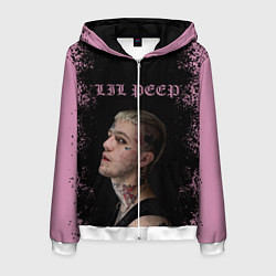 Толстовка 3D на молнии мужская LiL PEEP, цвет: 3D-белый