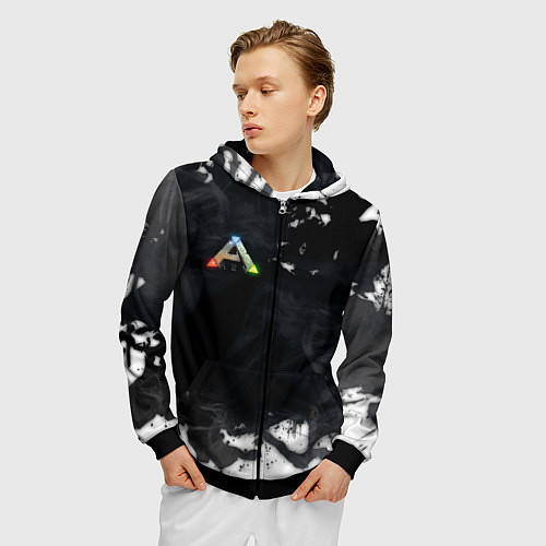 Мужская толстовка на молнии Ark Survival Evolved / 3D-Черный – фото 3