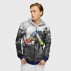 Толстовка 3D на молнии мужская Ark Survival Evolved, цвет: 3D-синий — фото 2