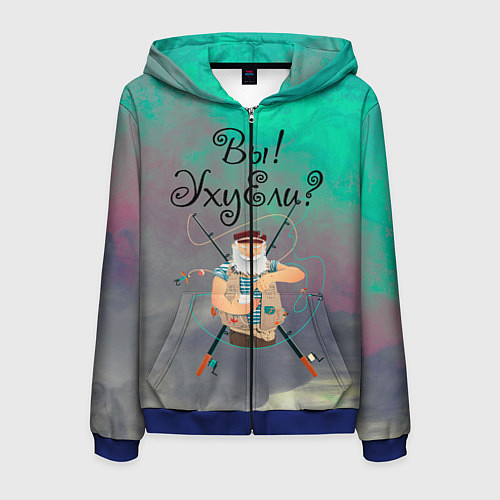 Мужская толстовка на молнии Рыбак / 3D-Синий – фото 1