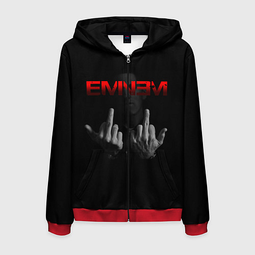 Мужская толстовка на молнии EMINEM / 3D-Красный – фото 1