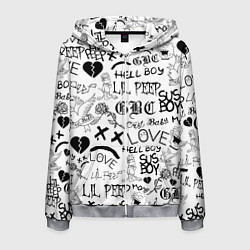 Мужская толстовка на молнии LIL PEEP LOGOBOMBING