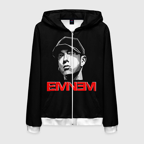 Мужская толстовка на молнии Eminem / 3D-Белый – фото 1