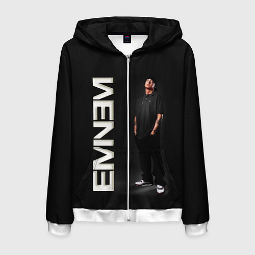 Мужская толстовка на молнии EMINEM / 3D-Белый – фото 1