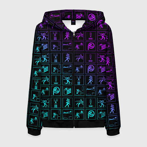 Мужская толстовка на молнии PORTAL / 3D-Черный – фото 1