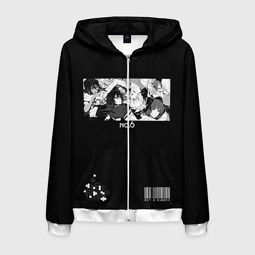 Мужская толстовка на молнии ??6 спина / 3D-Белый – фото 1