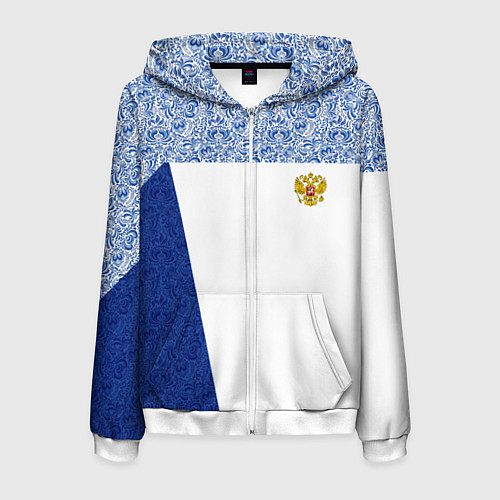 Мужская толстовка на молнии Форма России / 3D-Белый – фото 1