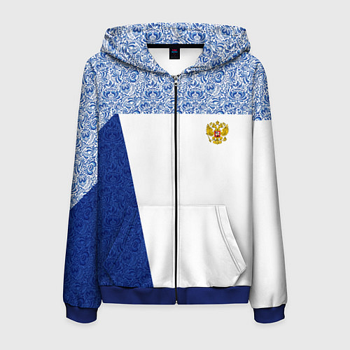 Мужская толстовка на молнии Форма России / 3D-Синий – фото 1