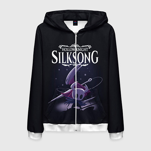 Мужская толстовка на молнии Hollow Knight / 3D-Белый – фото 1