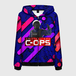 Толстовка 3D на молнии мужская C-OPS, цвет: 3D-черный