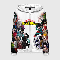 Толстовка 3D на молнии мужская My Hero Academia противостояние, цвет: 3D-белый