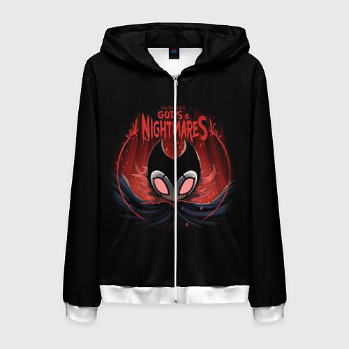 Мужская толстовка на молнии Hollow Knight / 3D-Белый – фото 1