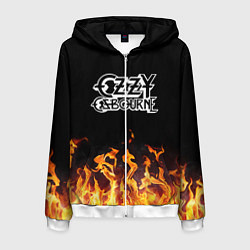 Толстовка 3D на молнии мужская Ozzy Osbourne, цвет: 3D-белый