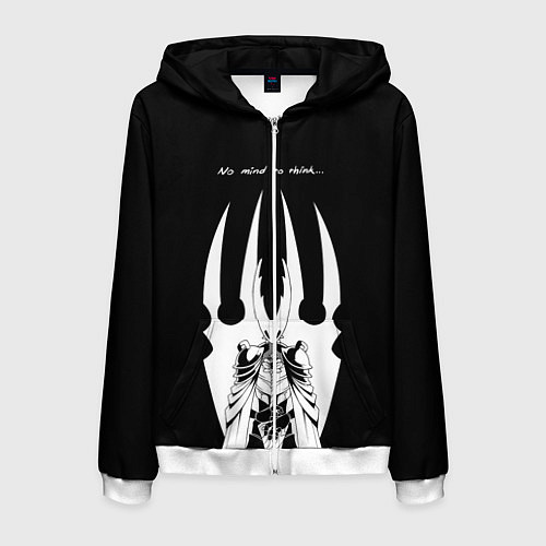 Мужская толстовка на молнии Hollow Knight / 3D-Белый – фото 1