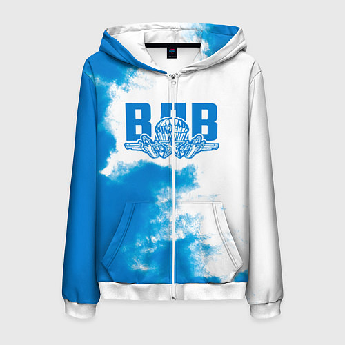 Мужская толстовка на молнии ВДВ / 3D-Белый – фото 1